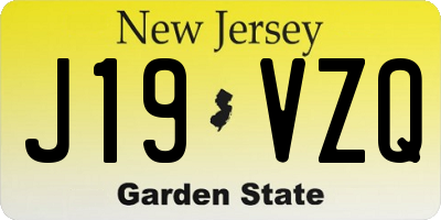 NJ license plate J19VZQ