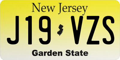 NJ license plate J19VZS