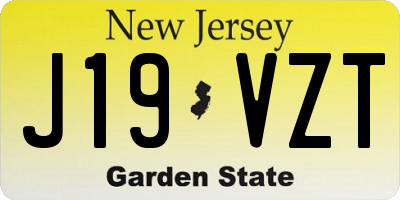 NJ license plate J19VZT