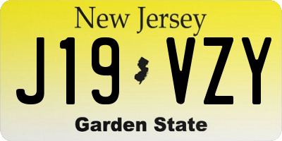 NJ license plate J19VZY