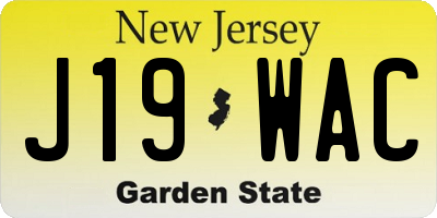 NJ license plate J19WAC