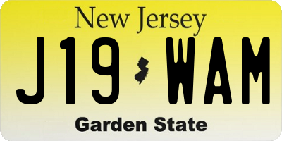 NJ license plate J19WAM
