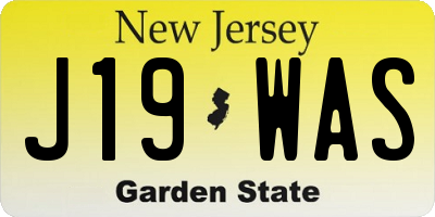NJ license plate J19WAS