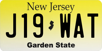 NJ license plate J19WAT
