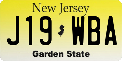 NJ license plate J19WBA