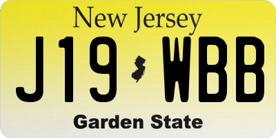 NJ license plate J19WBB