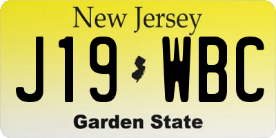 NJ license plate J19WBC