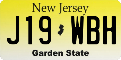 NJ license plate J19WBH