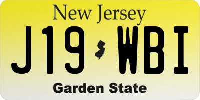NJ license plate J19WBI