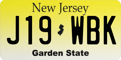 NJ license plate J19WBK