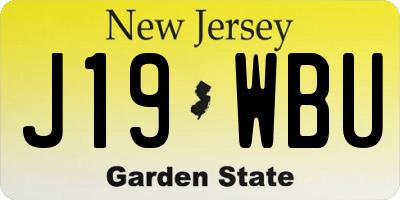 NJ license plate J19WBU