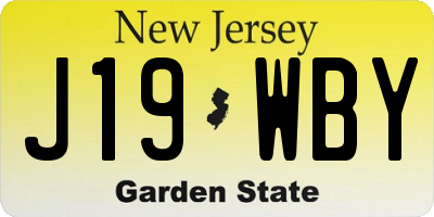 NJ license plate J19WBY