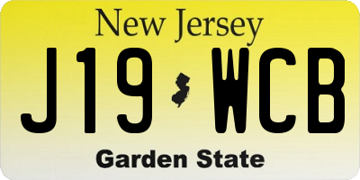 NJ license plate J19WCB