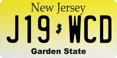 NJ license plate J19WCD