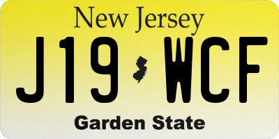 NJ license plate J19WCF