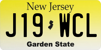 NJ license plate J19WCL
