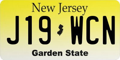 NJ license plate J19WCN