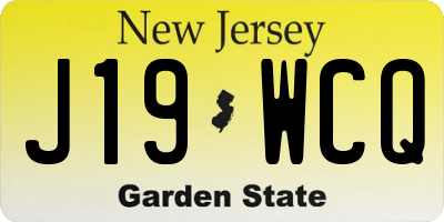 NJ license plate J19WCQ