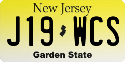 NJ license plate J19WCS