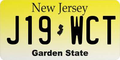 NJ license plate J19WCT