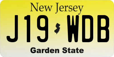 NJ license plate J19WDB