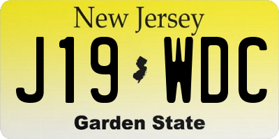 NJ license plate J19WDC