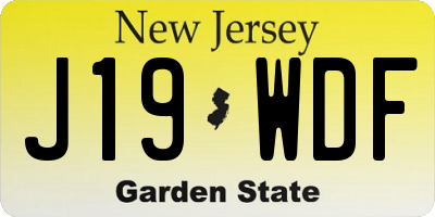 NJ license plate J19WDF