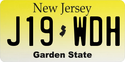 NJ license plate J19WDH