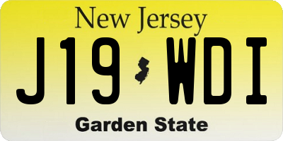 NJ license plate J19WDI