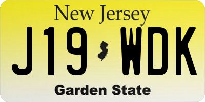 NJ license plate J19WDK