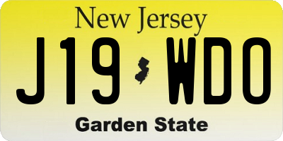 NJ license plate J19WDO
