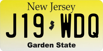 NJ license plate J19WDQ