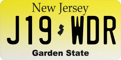 NJ license plate J19WDR