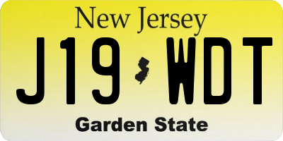 NJ license plate J19WDT