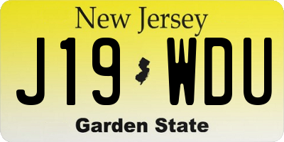 NJ license plate J19WDU