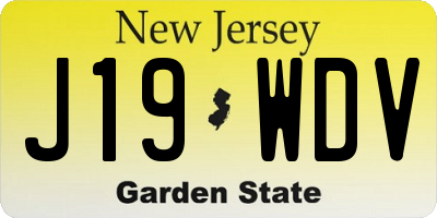 NJ license plate J19WDV