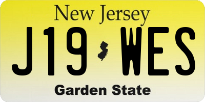 NJ license plate J19WES