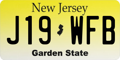 NJ license plate J19WFB
