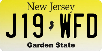 NJ license plate J19WFD