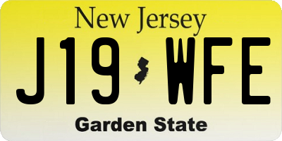 NJ license plate J19WFE