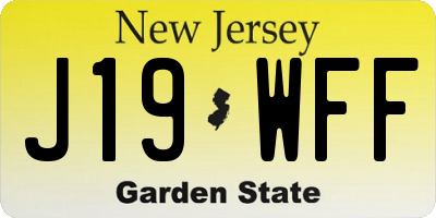 NJ license plate J19WFF