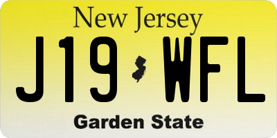 NJ license plate J19WFL