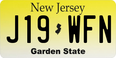 NJ license plate J19WFN