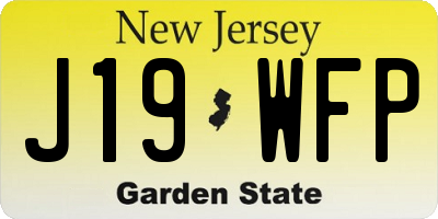 NJ license plate J19WFP