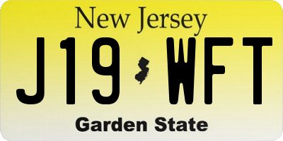 NJ license plate J19WFT
