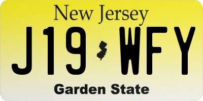 NJ license plate J19WFY