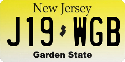 NJ license plate J19WGB