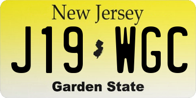 NJ license plate J19WGC