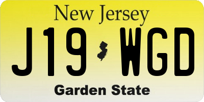 NJ license plate J19WGD