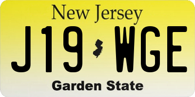 NJ license plate J19WGE